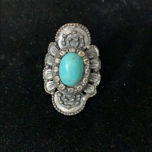 2/$15 - Turquoise & Silver Boho Ring